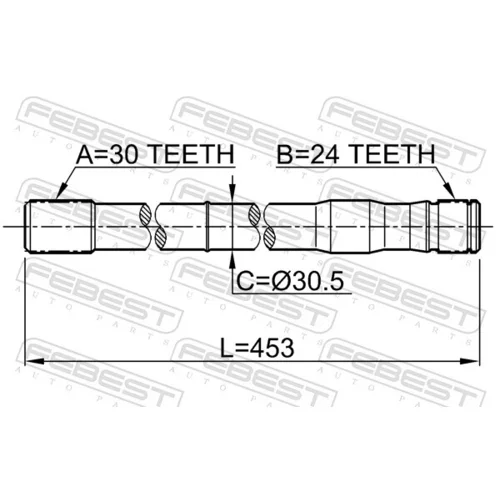 Hnací hriadeľ 0112-LC80RH /FEBEST/ - obr. 1