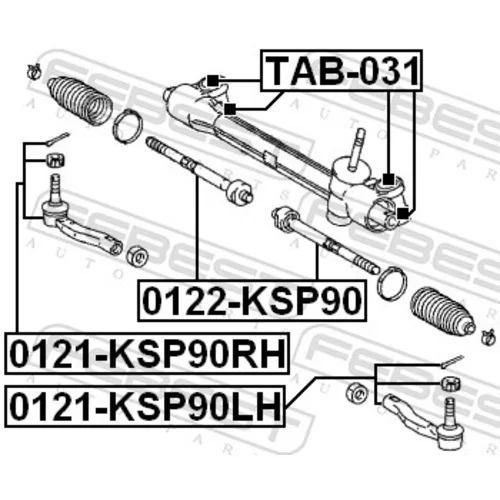 Hlava/čap spojovacej tyče riadenia 0121-KSP90LH /FEBEST/ - obr. 1