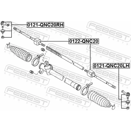 Axiálny čap tiahla riadenia 0122-QNC20 /FEBEST/ - obr. 1