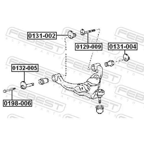 Skrutka pre nastavenie odklonu kolesa 0129-009 /FEBEST/ - obr. 1