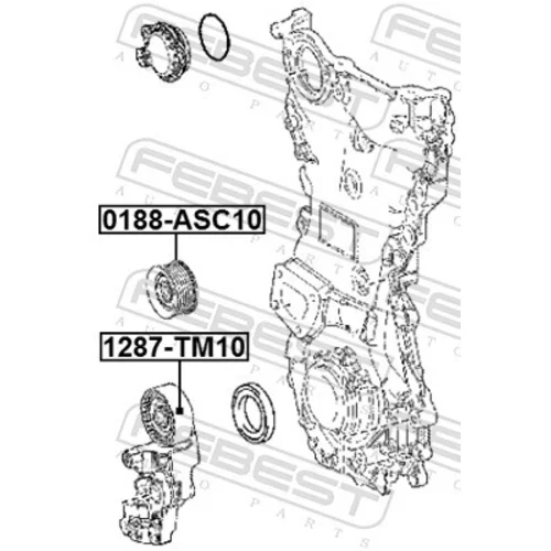 Vratná/vodiaca kladka rebrovaného klinového remeňa 0188-ASC10 /FEBEST/ - obr. 1