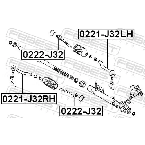 Hlava/čap spojovacej tyče riadenia 0221-J32LH /FEBEST/ - obr. 1