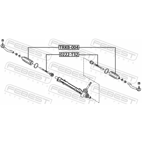 Axiálny čap tiahla riadenia 0222-T32 /FEBEST/ - obr. 1