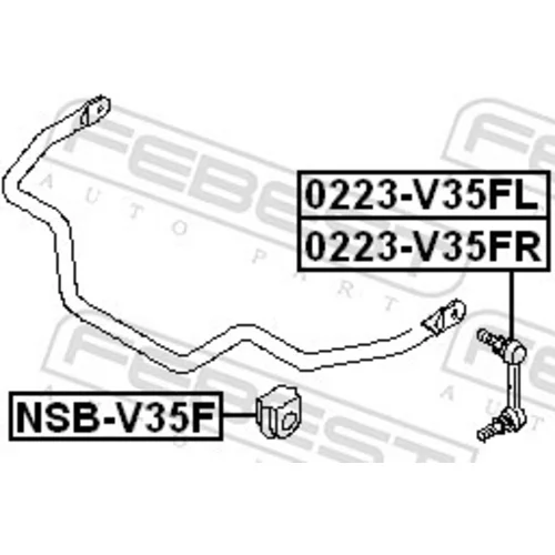 Tyč/Vzpera stabilizátora 0223-V35FL /FEBEST/ - obr. 1
