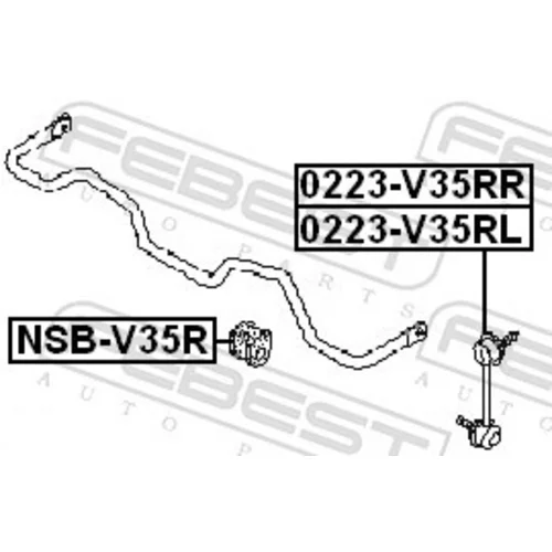 Tyč/Vzpera stabilizátora 0223-V35RR /FEBEST/ - obr. 1