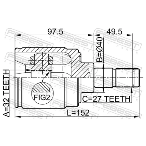 Sada kĺbov hnacieho hriadeľa 0311-CRVATRH /FEBEST/ - obr. 1