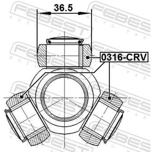 Trojkríž hnacieho hriadeľa 0316-CRV /FEBEST/ - obr. 1