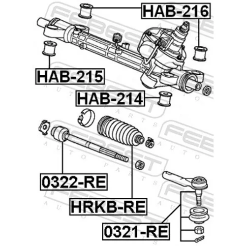 Axiálny čap tiahla riadenia 0322-RE /FEBEST/ - obr. 1