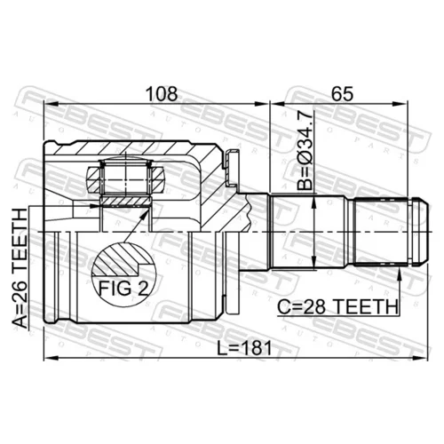 Sada kĺbov hnacieho hriadeľa 0411-K94LH /FEBEST/ - obr. 1