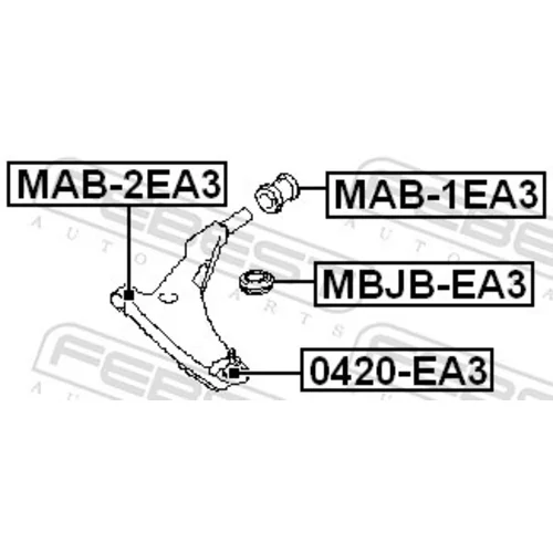 Zvislý/nosný čap 0420-EA3 /FEBEST/ - obr. 1