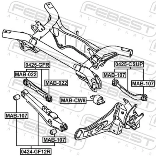 Rameno zavesenia kolies 0424-GF12R /FEBEST/ - obr. 1