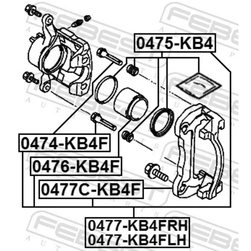 Sada držiakov brzd. strmeňov 0477C-KB4F /FEBEST/ - obr. 1