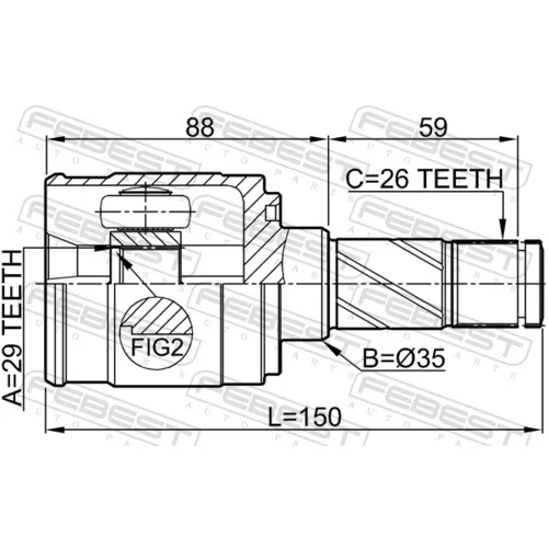 Sada kĺbov hnacieho hriadeľa 0511-M2ATLH /FEBEST/ - obr. 1