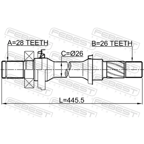 Hnací hriadeľ 0512-DC5 /FEBEST/ - obr. 1