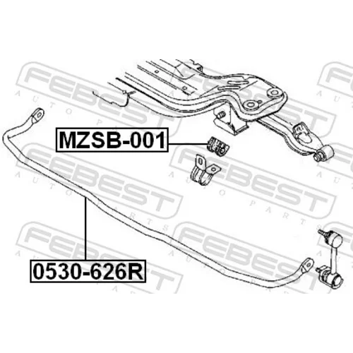 Stabilizátor podvozku 0530-626R /FEBEST/ - obr. 1