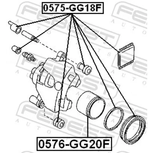 Piest brzdového strmeňa 0576-GG20F /FEBEST/ - obr. 1