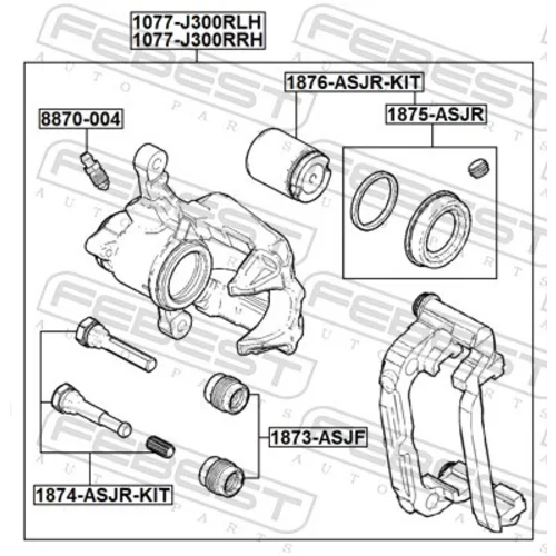 Brzdový strmeň 1077-J300RLH /FEBEST/ - obr. 1
