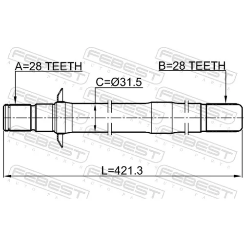 Hnací hriadeľ 1212-DM15RH /FEBEST/ - obr. 1