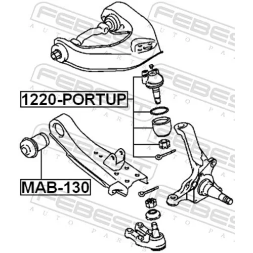 Zvislý/nosný čap 1220-PORTUP /FEBEST/ - obr. 1