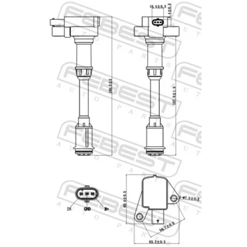 Zapaľovacia cievka 21640-003 /FEBEST/ - obr. 1