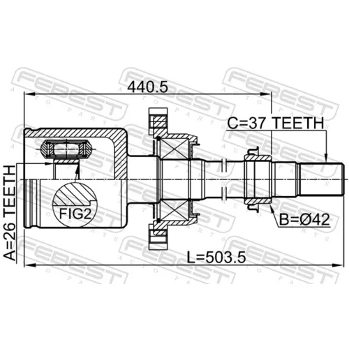 Sada kĺbov hnacieho hriadeľa 3011-F7152WDRH /FEBEST/ - obr. 1