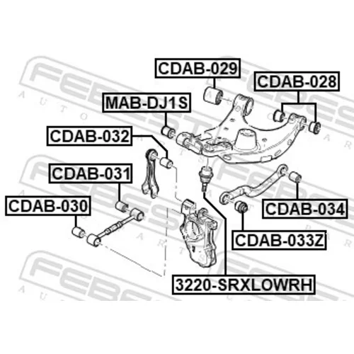 Zvislý/nosný čap 3220-SRXLOWRH /FEBEST/ - obr. 1