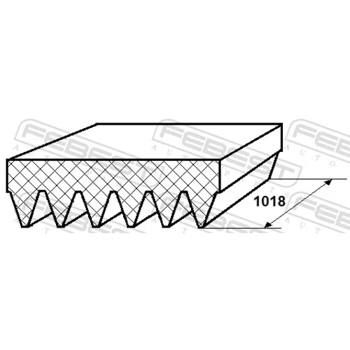 Ozubený klinový remeň 88128-6L1018 /FEBEST/ - obr. 1