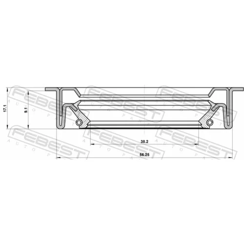 Tesniaci krúžok hriadeľa rozvodovky 95LDW-40560917C /FEBEST/ - obr. 1