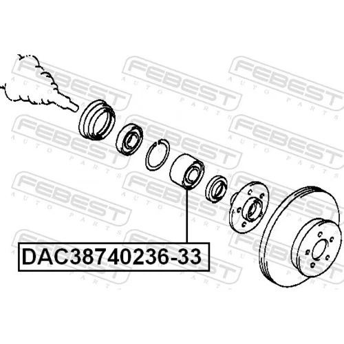 Ložisko kolesa DAC38740236-33 /FEBEST/ - obr. 1