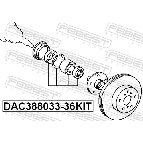 Ložisko kolesa - opravná sada DAC388033-36KIT /FEBEST/ - obr. 1