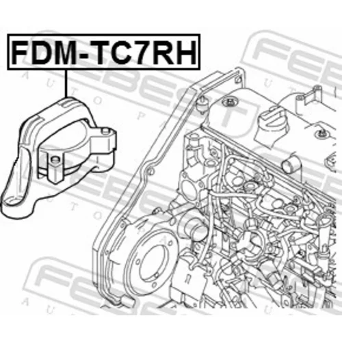 Uloženie motora FDM-TC7RH /FEBEST/ - obr. 1