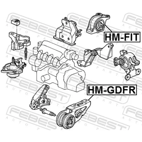 Uloženie motora HM-GDFR /FEBEST/ - obr. 1