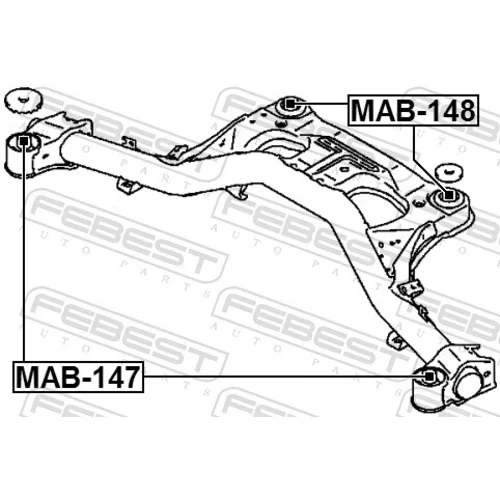 Uloženie tela nápravy MAB-148 /FEBEST/ - obr. 1
