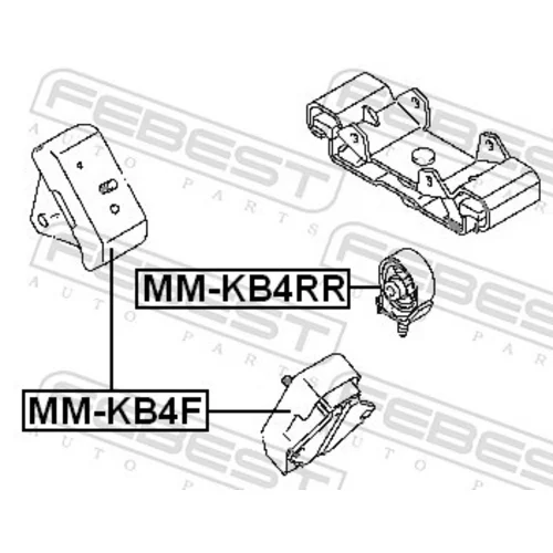 Uloženie motora MM-KB4RR /FEBEST/ - obr. 1