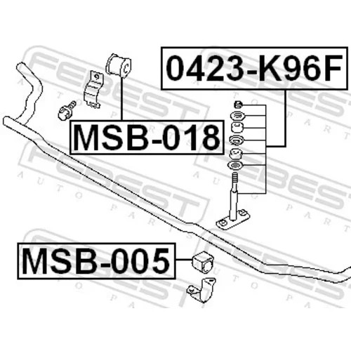 Uloženie priečneho stabilizátora MSB-018 /FEBEST/ - obr. 1