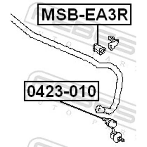 Uloženie priečneho stabilizátora MSB-EA3R /FEBEST/ - obr. 1