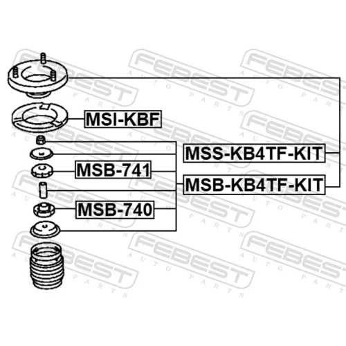 Montážna sada, Tlmič pérovania MSB-KB4TF-KIT /FEBEST/ - obr. 1