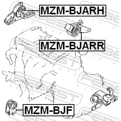 Uloženie motora MZM-BJF /FEBEST/ - obr. 1