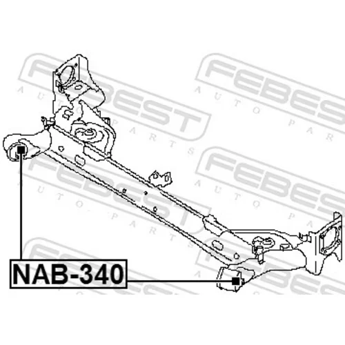 Uloženie tela nápravy NAB-340 /FEBEST/ - obr. 1