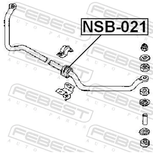 Uloženie priečneho stabilizátora NSB-021 /FEBEST/ - obr. 1