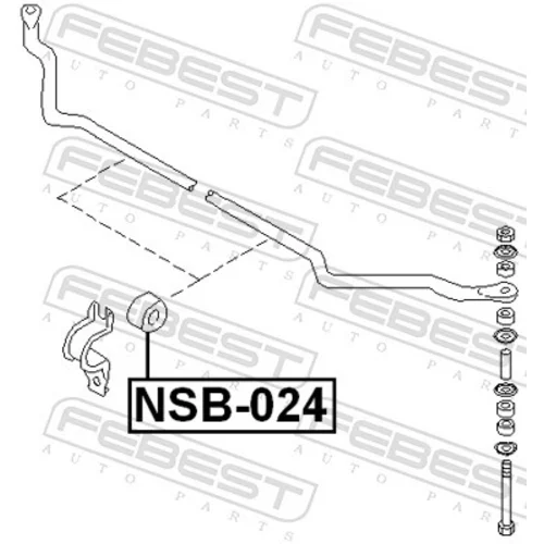Uloženie priečneho stabilizátora NSB-024 /FEBEST/ - obr. 1