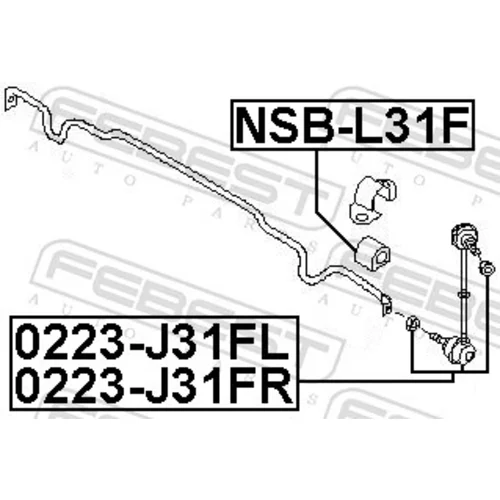Uloženie priečneho stabilizátora NSB-L31F /FEBEST/ - obr. 1