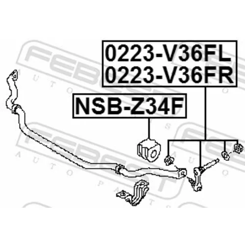 Uloženie priečneho stabilizátora NSB-Z34F /FEBEST/ - obr. 1