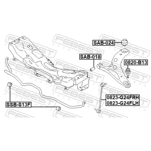Uloženie riadenia SAB-024 /FEBEST/ - obr. 1