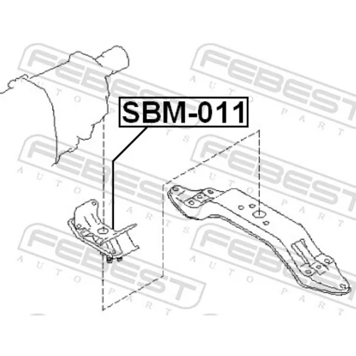 Uloženie motora SBM-011 /FEBEST/ - obr. 1