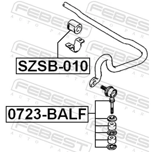 Uloženie priečneho stabilizátora SZSB-010 /FEBEST/ - obr. 1