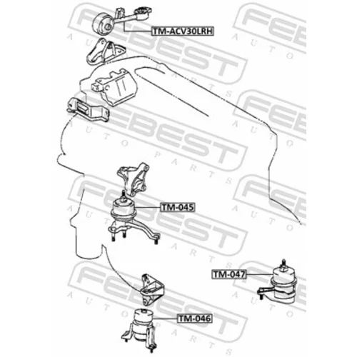Uloženie motora TM-045 /FEBEST/ - obr. 1