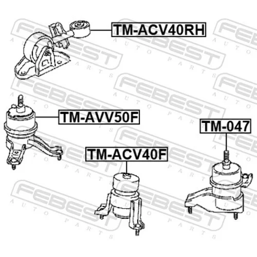 Uloženie motora TM-AVV50F /FEBEST/ - obr. 1