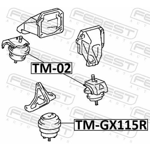 Uloženie motora TM-GX115R /FEBEST/ - obr. 1