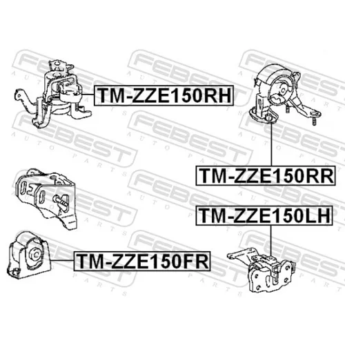 Uloženie motora TM-ZZE150RR /FEBEST/ - obr. 1